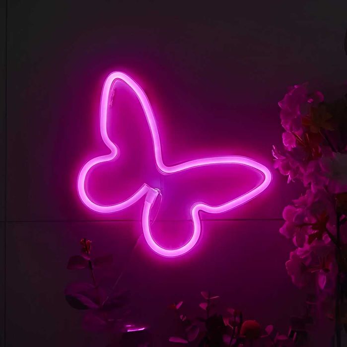 Borboleta Neon (Cor de Rosa)