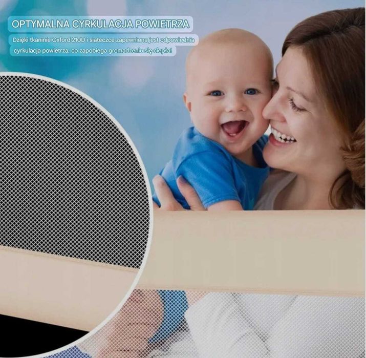 Barierka ochronna do łóżka dziecięcego KESSER® | Beżowy | 150 cm