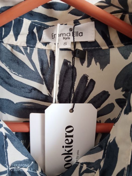 Camisa estampado folhas tamanho S mulher