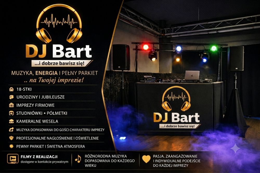 DJ Bart – Muzyka, Energia i Pełny Parkiet na Twojej Imprezie