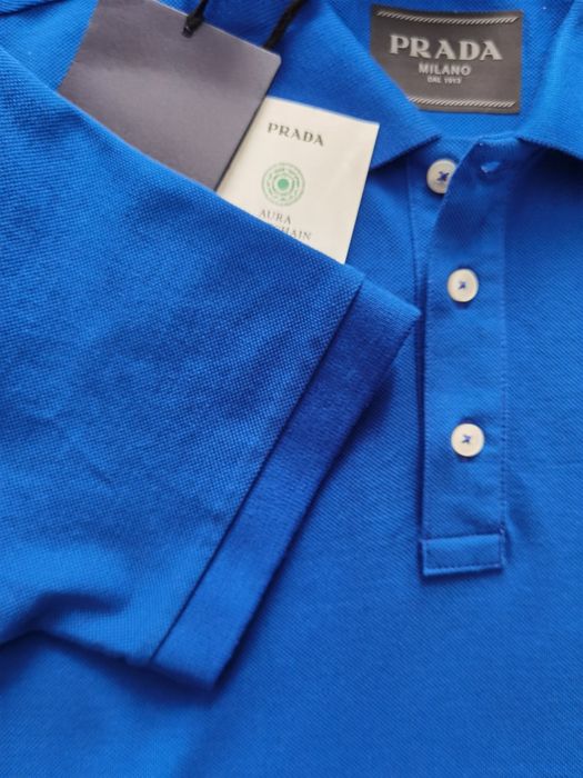 Prada koszulka polo chabrowa