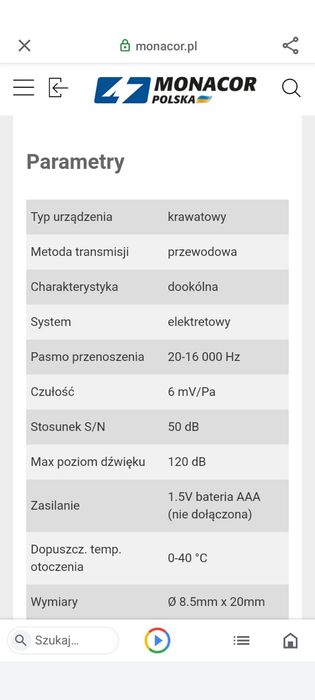 Mikrofon krawatowy ECM-2500