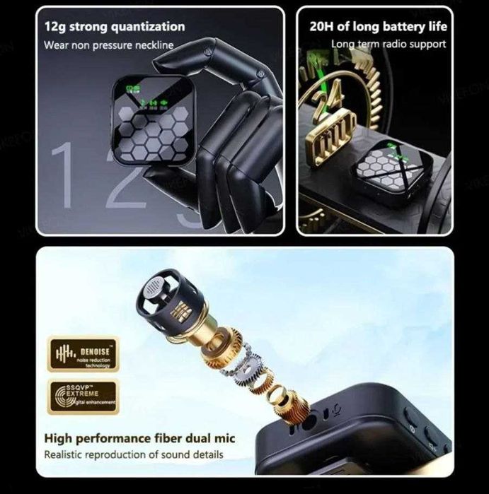 Беспроводной микрофон 2в1 для Type-C и iOS с шумоподавлением