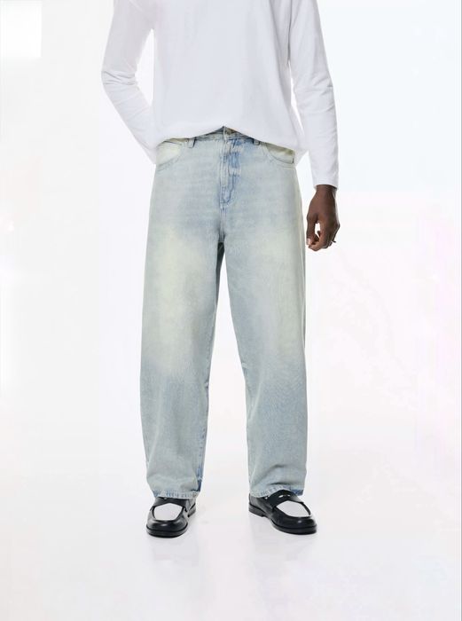 Широкі Джинси PULL&BEAR Baggy Loose Чоловічі голубі Широкие Мужские голубые Джинсы Пул бир