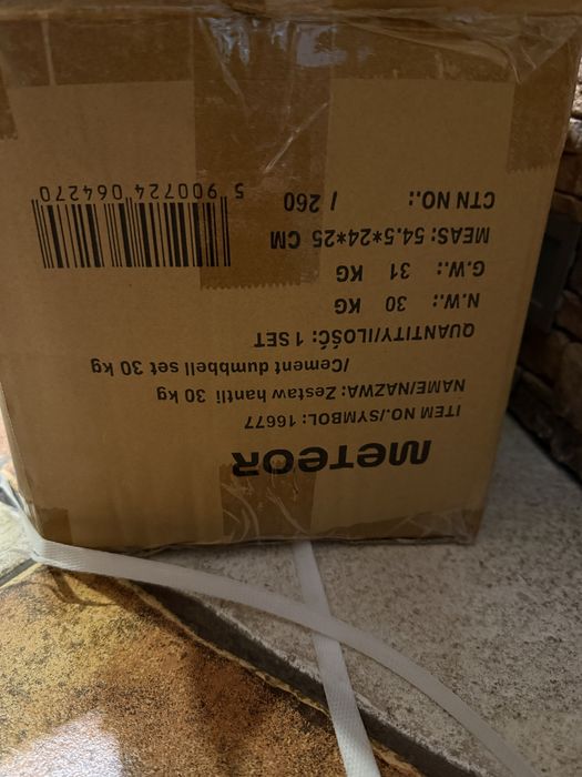 Zestaw hantli bitumicznych METEOR 30 KG
