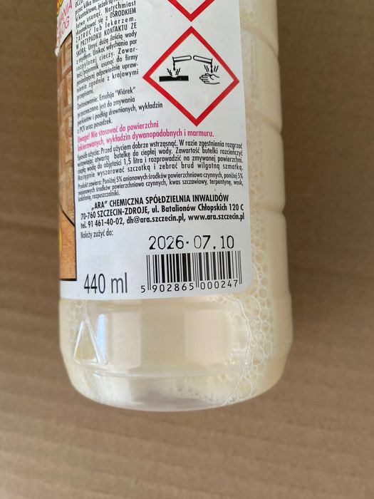 Emulsja do czyszczenia parkietu Wiórek do zmywania parkietów i podłóg