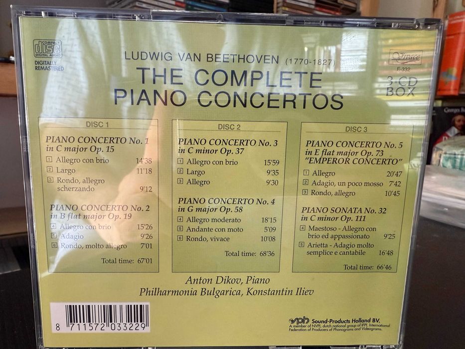 Beethoven – The 5 Piano Concertos – Anton Dikov, Sofia Orchestr, Iliev