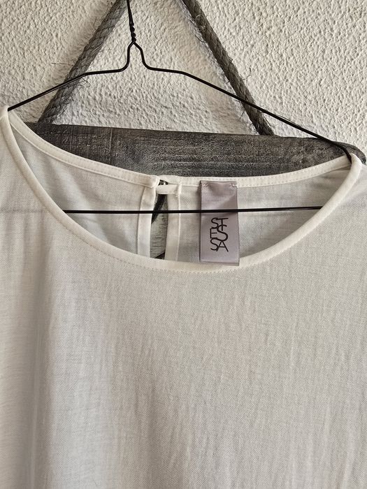Vestido comprido stessa com bordado ingles