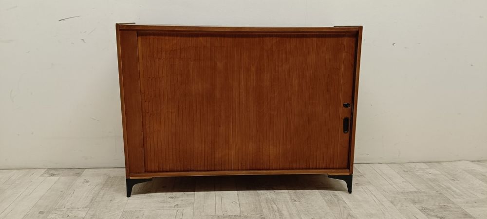 komoda sideboard PRL vintage design pod telewizor z roletą