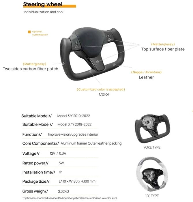 TESLA - Volante YOKE - NOVOS MODELOS DISPONÍVEIS