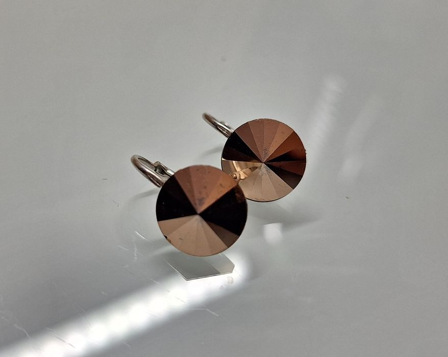 Srebrne kolczyki 925 Rivoli ROSE GOLD