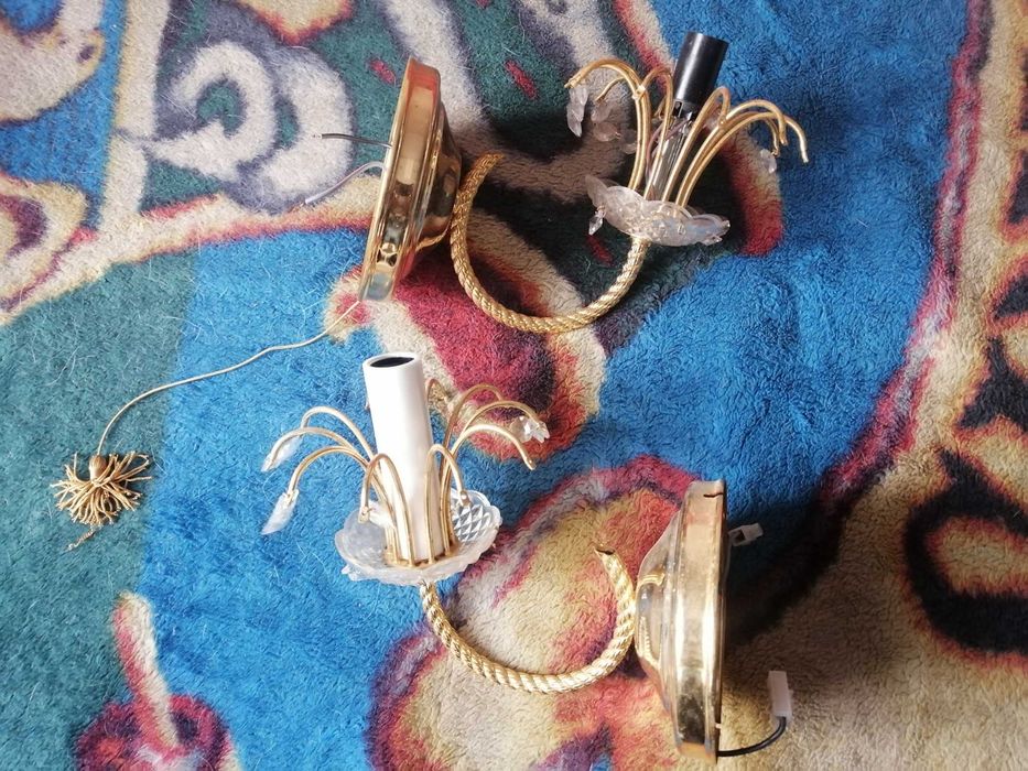 kinkiety szklano metalowe