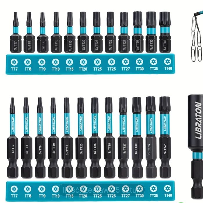 Magnetyczny zestaw 25-elementowy bitów zabezpieczających Torx