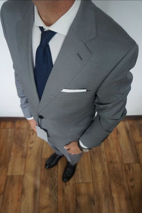 Vistula garnitur rozmiar 62/3XL 188/124/114 grafit 100% wełna Marlane Slim Tailored