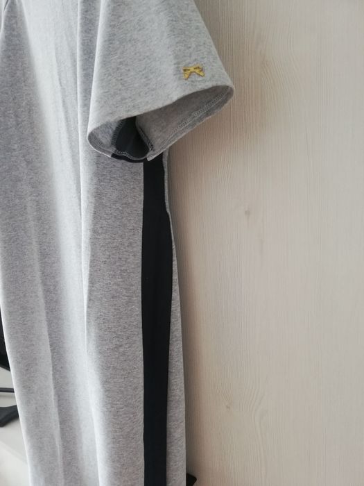 Szara sukienka z lampasami 44 XXL