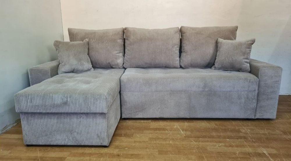 Nowy Narożnik sprężyny automat sztruks welur plusz kanapa sofa