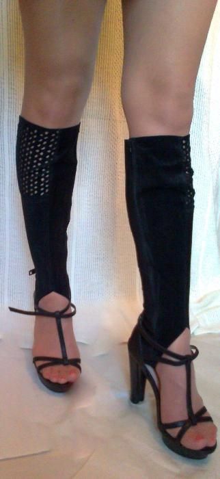 -Роскошные замшевые гетры на замке Calzedonia Италия оригинал, тренд с