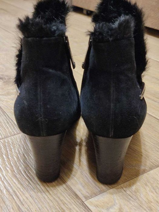 Сапоги зимние на каблуке Baldinini (Италия) натуральная замша и мех.