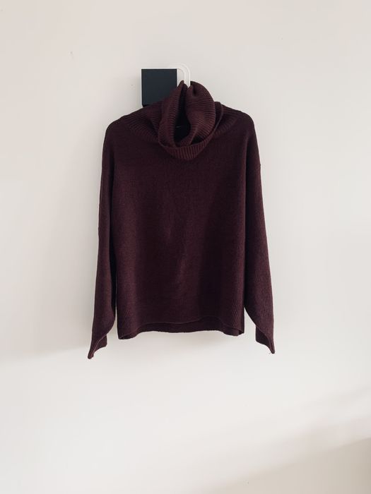 Sweter golf burgundowy bordowy H&M