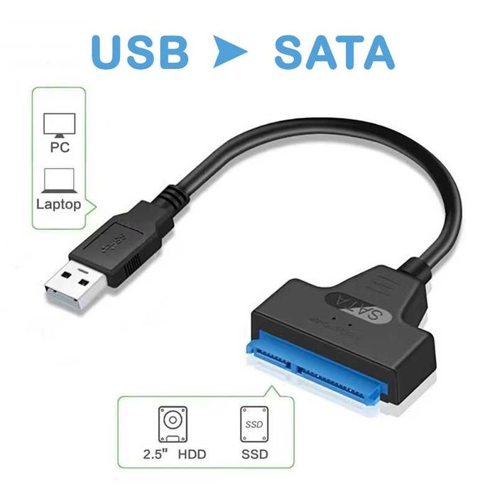 PC - Cabo Adaptador SATA para Discos HDD/SSD de 2.5"