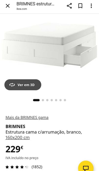 Cama casal IKEA com gavetas