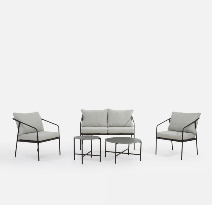 SURRI Komplet ogrodowy sofa, 2 fotele i 2 stoliki