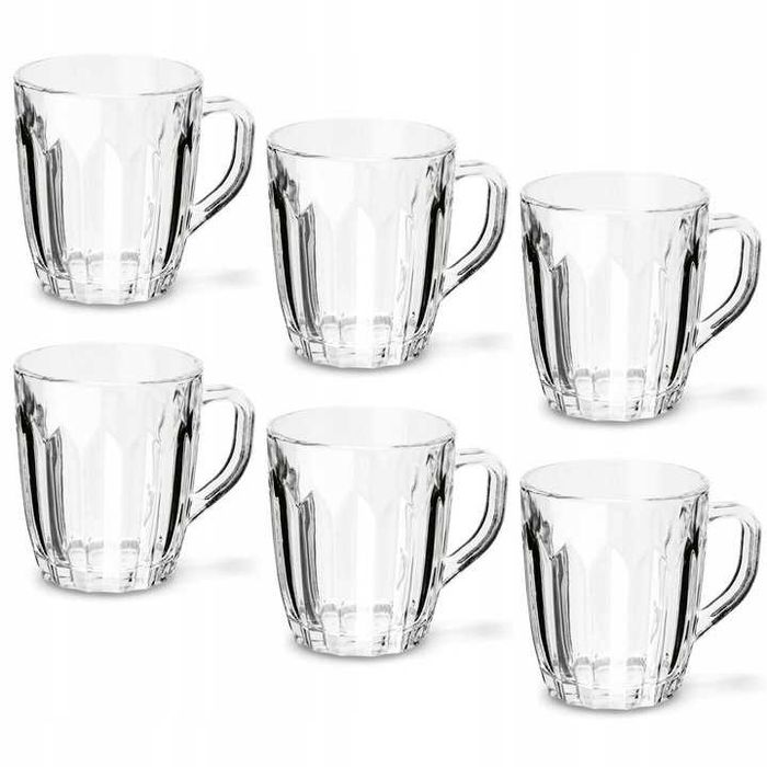 Zestaw Kubki Do Kawy 6 Szklanek Do Herbaty Z Uchem Kubki Na Herbatę