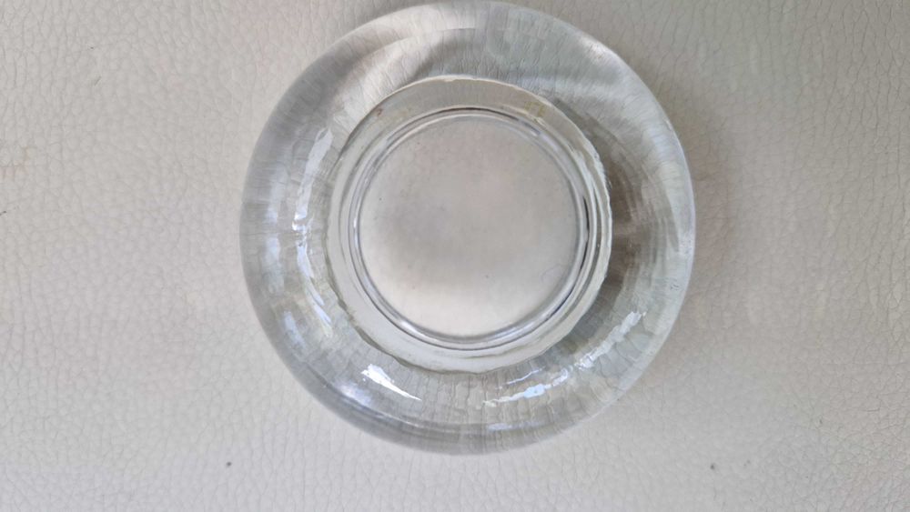 Porta velas transparente de vidro redondo