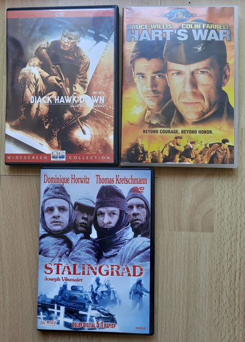 3 filmy wojenne DVD Wojna Harta, Stalingrad, Helikopter w ogniu