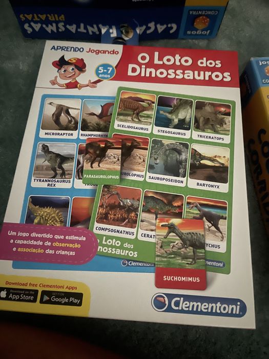 Jogo o loto dos dinossauros 5-7 anos