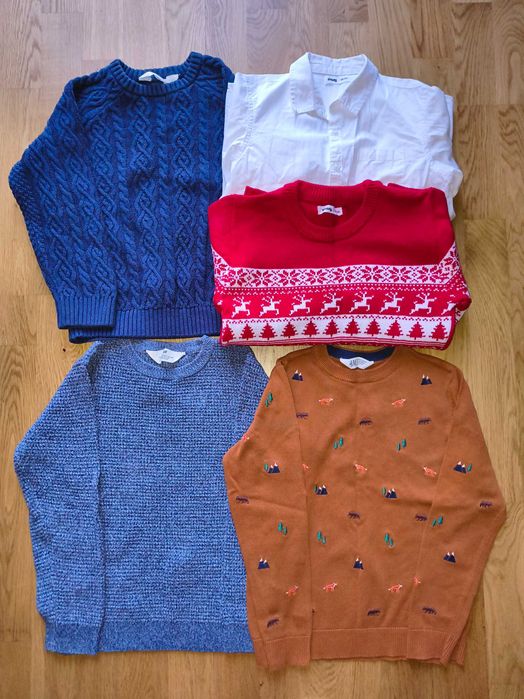 Sweterki plus koszula bawełna dla 7 latka rozm. 128