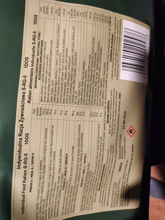 Racja żywnościowa S-RG-5