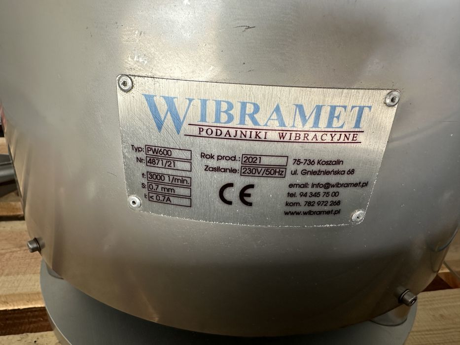 Podajnik wibracyjny misowy WIBRAMET PW600 (2021 r.)