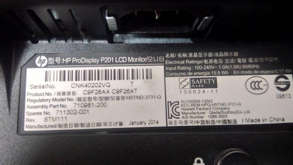 Monitor HP LCD Led de 20 Polegadas, modelo C9F26AA, como novo