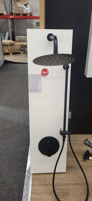 CERSANIT SET Zestaw podtynkowy z baterią ZEN TERMOSTAT czarny