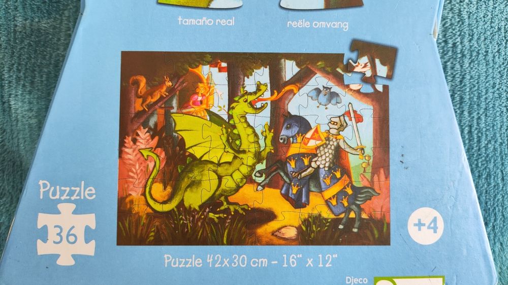 Puzzle Djeco, Cavaleiro com Dragão, 36 Peças