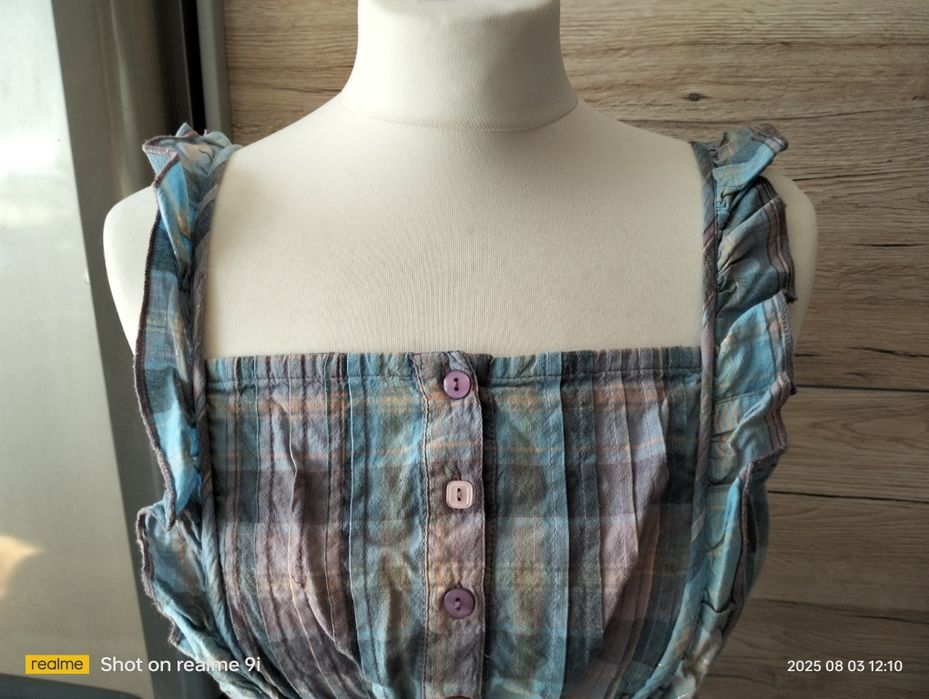 Tunika w kratkę z bawełny; George; rozmiar L