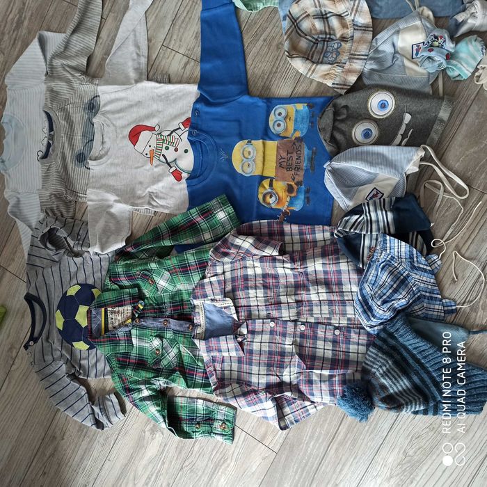 Zestaw ubrań chłopca 86 spodnie koszulki bluzy Coccodrillo Smyk