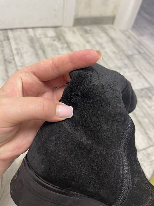 Ботфорти натуральний замш, сапоги високі