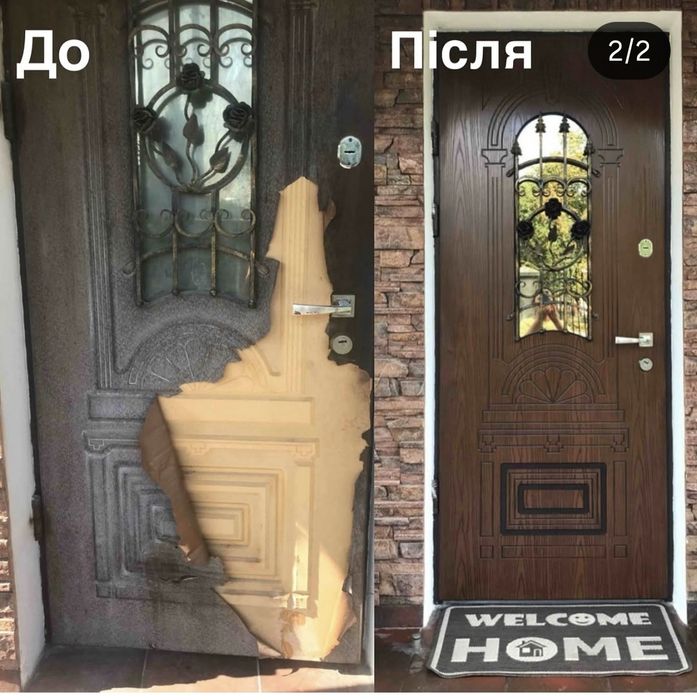 Замена вздутых МДФ на ПОЛИМЕР  панели.Ремонт Дверей.  Днепр