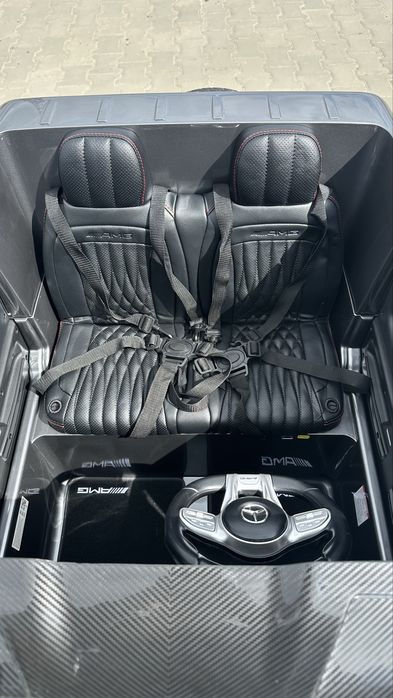 Великий дитячий електромобіль Mercedes-Benz 24V (4×200W, до 80 кг) Пульт керування  на 2 дитини