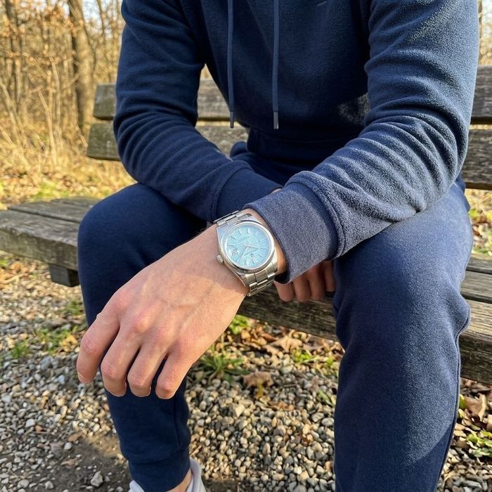 Годинник Pagani Design Silver-Blue - хомаж на Tissot PRX: Сапфір, Сталевий, Кварцовий