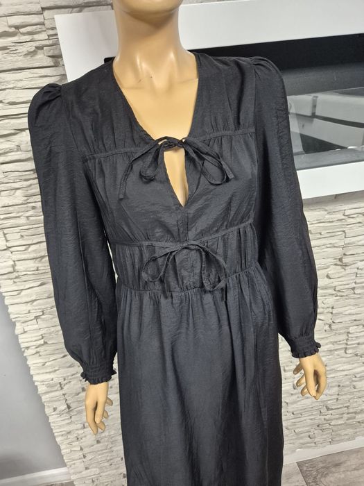 Sukienka codzienna Dafne maxi czarna z viskozą Mango rozmiar M
