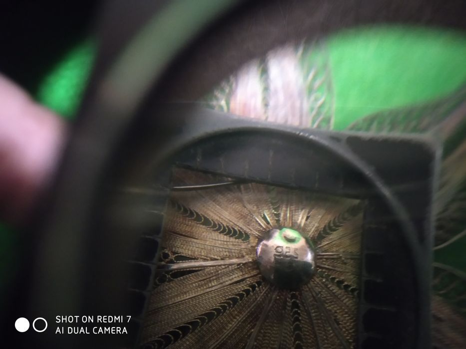 Винтажная большая серебряная брошь.Европа.