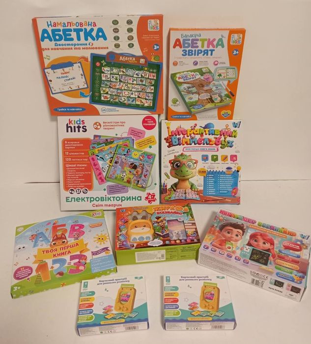 Інтерактивна книга 12 видів, Картрідер, Віммельбух, Абетка,