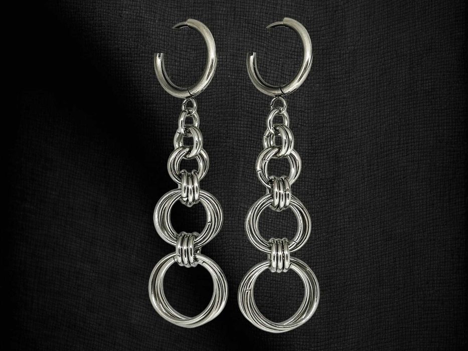Kolczyki chainmaille stal chirurgiczna goth industrial wodoodporne