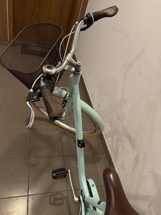 Rower miejski damski Btwin kolor mietowy koła 28