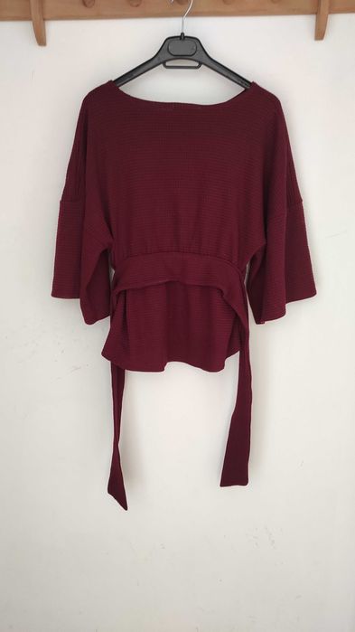 Burgundowa Bluzka Mango Kimono