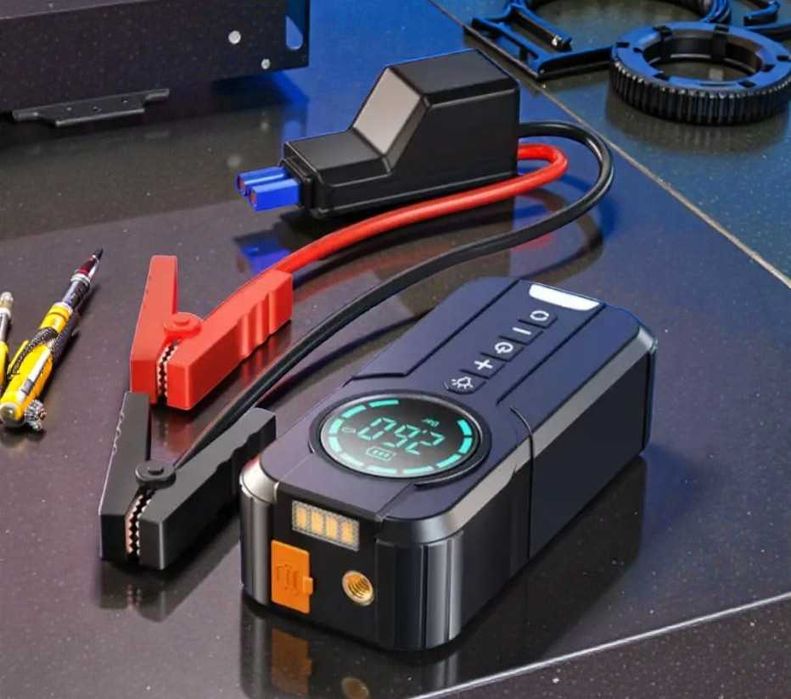 Пуско зарядний бустер 4в1 12V 1000A компресор 180PSI павербанк 8400mAh