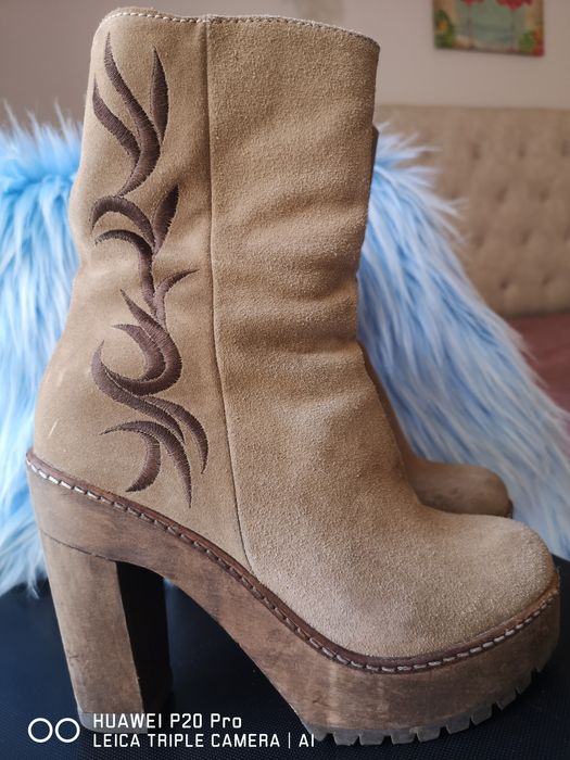 Suede Boots, Size 38